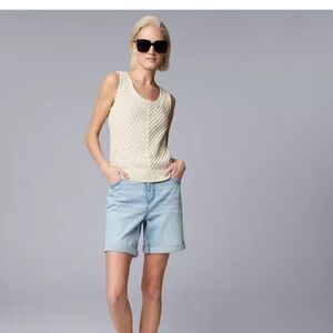 Beige crochet tank top